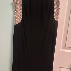 XSCAPE Black Rhinestone Embellished Evening Gown Formal/Mother of the Bride